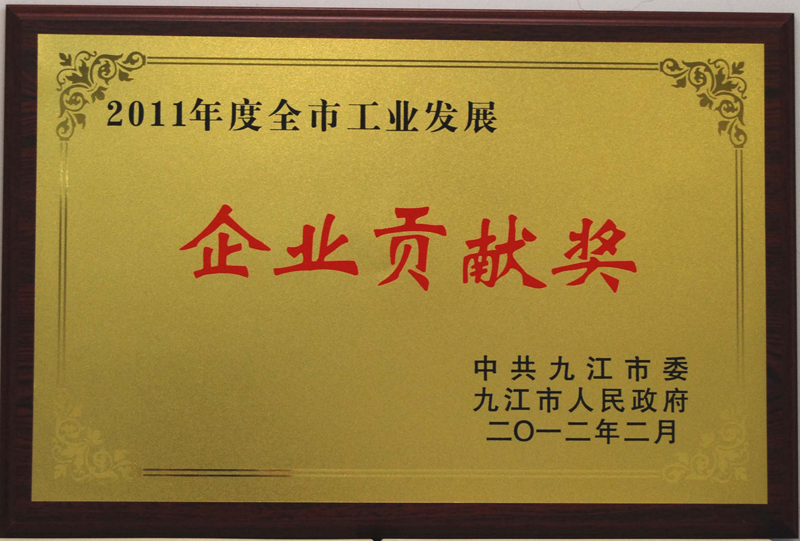全市工业发展企业贡献奖(江西亚东) 全市工业发展企业贡献奖(江西亚东)