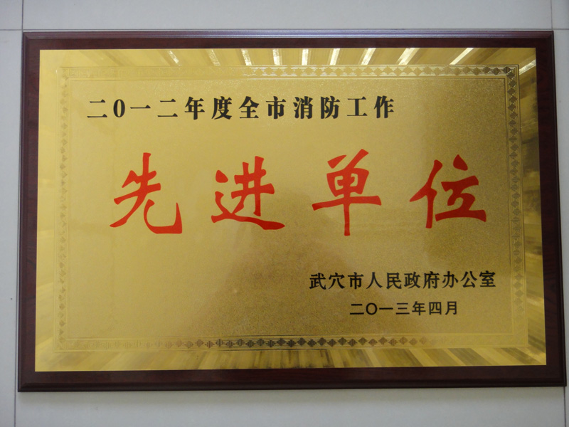消防工作先进单位(黄冈亚东) 消防工作先进单位(黄冈亚东)