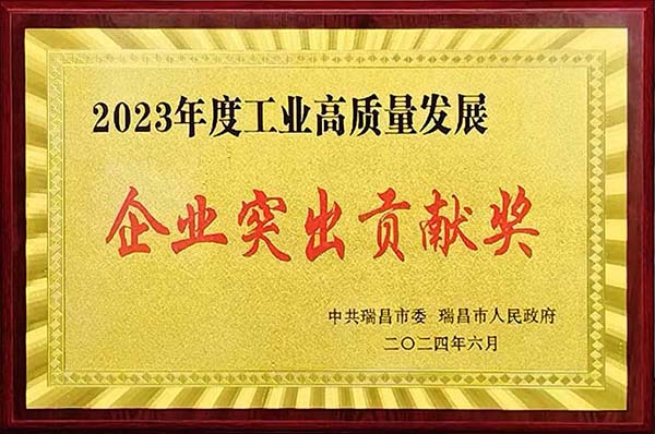 2024年6月24日,瑞昌市召开2023年度全市综合考核总结暨通报表扬大会,江西亚东获颁“2023年度工业高质量发展企业突出贡献奖”。 2024年6月24日,瑞昌市召开2023年度全市综合考核总结暨通报表扬大会,江西亚东获颁“2023年度工业高质量发展企业突出贡献奖”。